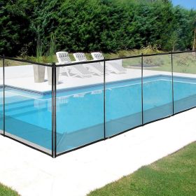 4x12 Ft Outdoor Pool Fence With Section Kit,Removable Mesh Barrier,For Inground Pools,Garden And Patio XH