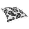 20 x 20 Square Accent Throw Pillow, Paisley Print, With Filler, Black, White