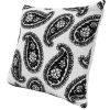 20 x 20 Square Accent Throw Pillow, Paisley Print, With Filler, Black, White