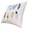 20 x 20 Modern Square Cotton Accent Throw Pillow, Printed Feather Patterned Design, White, Multicolor