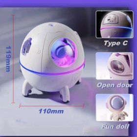 1pc 220ML Rechargeable Space Capsule Air Humidifier; USB Ultrasonic Cool Mist Aromatherapy Water Diffuser With Led Light Astronaut (Color: Purple, model: USB Type)